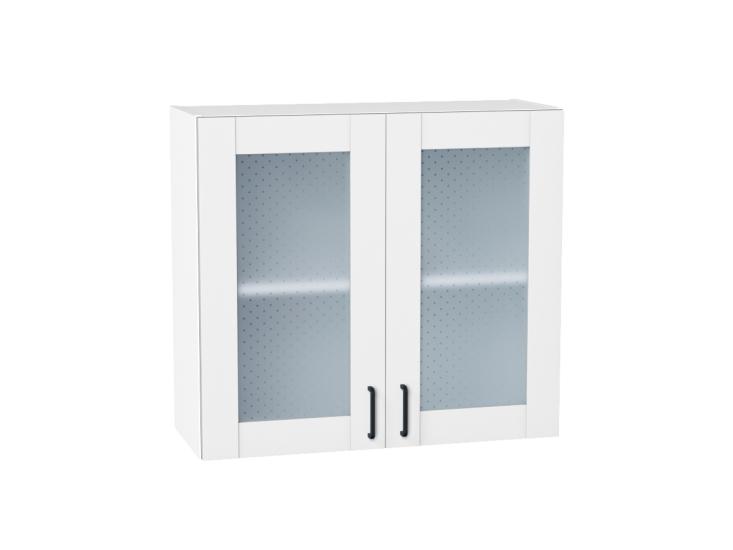Шкаф верхний со стеклом Лофт 800 Super White / Белый