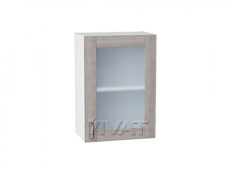 Шкаф верхний со стеклом Лофт 500 Cappuccino Veralinga / Белый
