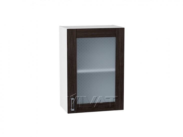 Шкаф верхний со стеклом Лофт 500 Wenge Veralinga / Белый