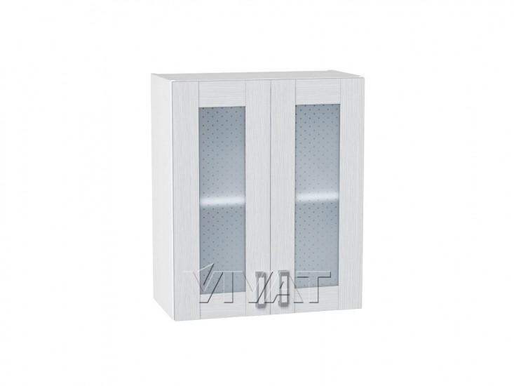 Шкаф верхний со стеклом Лофт 600 Snow Veralinga / Белый