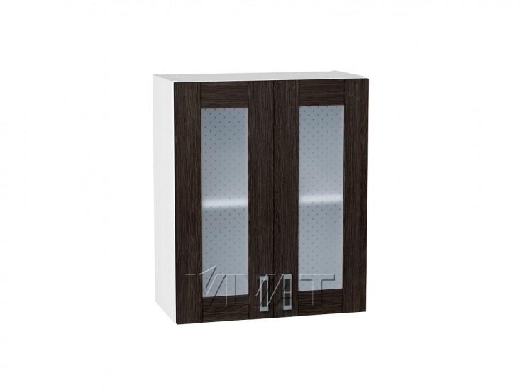 Шкаф верхний со стеклом Лофт 600 Wenge Veralinga / Белый