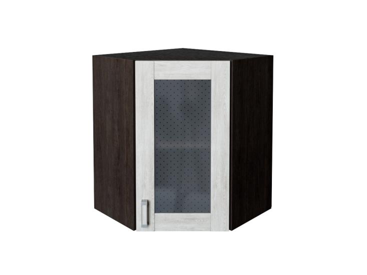 Шкаф верхний угловой со стеклом Лофт 590 Nordic Oak / Graphite