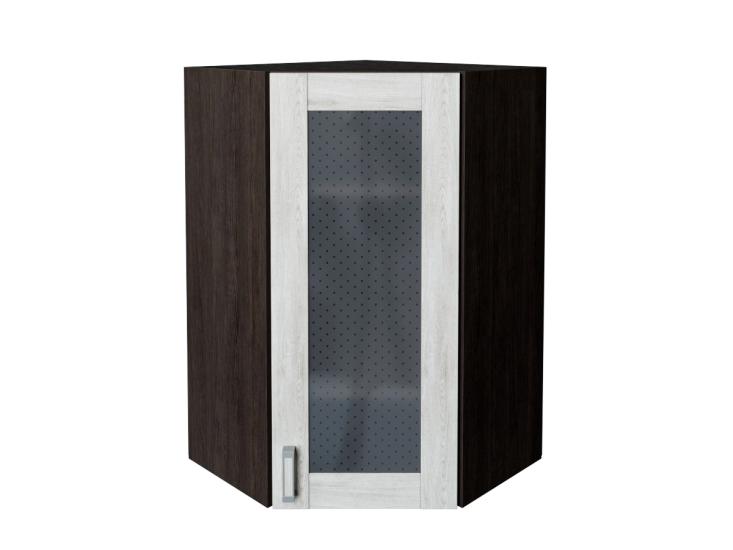 Шкаф верхний угловой со стеклом Лофт 590Н Nordic Oak / Graphite