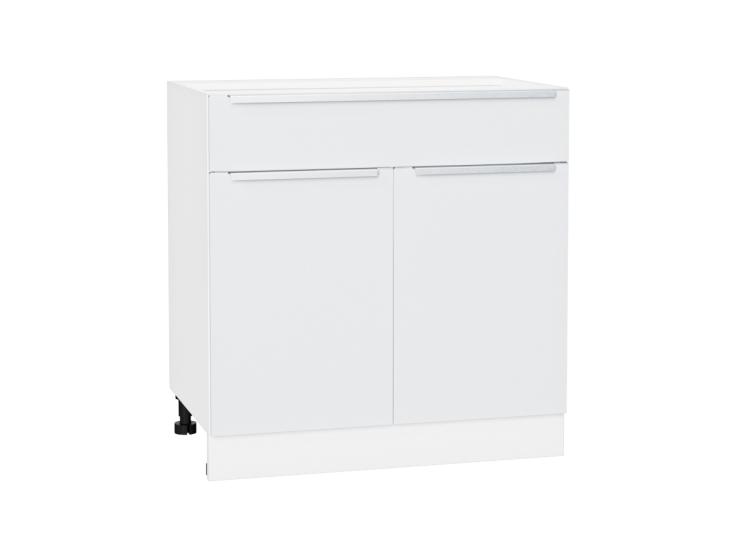 Шкаф нижний с 1 ящиком Фьюжн 800 Silky White / Белый