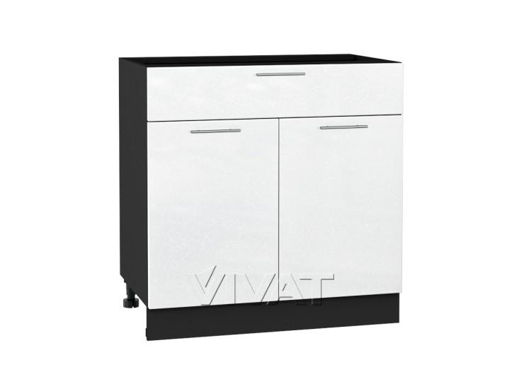 Шкаф нижний с 1 ящиком Валерия-М 800 Белый металлик / Graphite