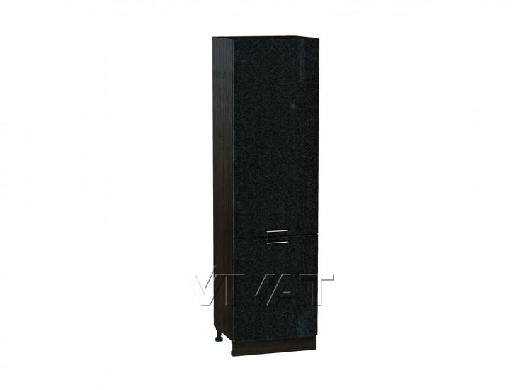 Шкаф пенал Валерия-М 600 (для верхних шкафов 720) Чёрный металлик / Graphite