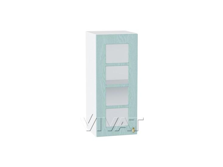 Шкаф верхний со стеклом Прованс 300 Голубой / Белый