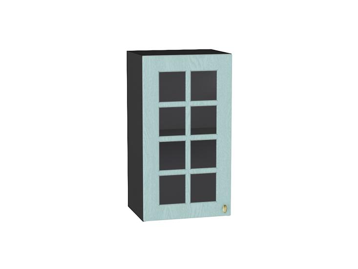 Шкаф верхний со стеклом Прованс 400 Голубой / Graphite