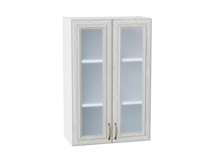 Шкаф верхний со стеклом Шале 600Н White Dreamline / Белый