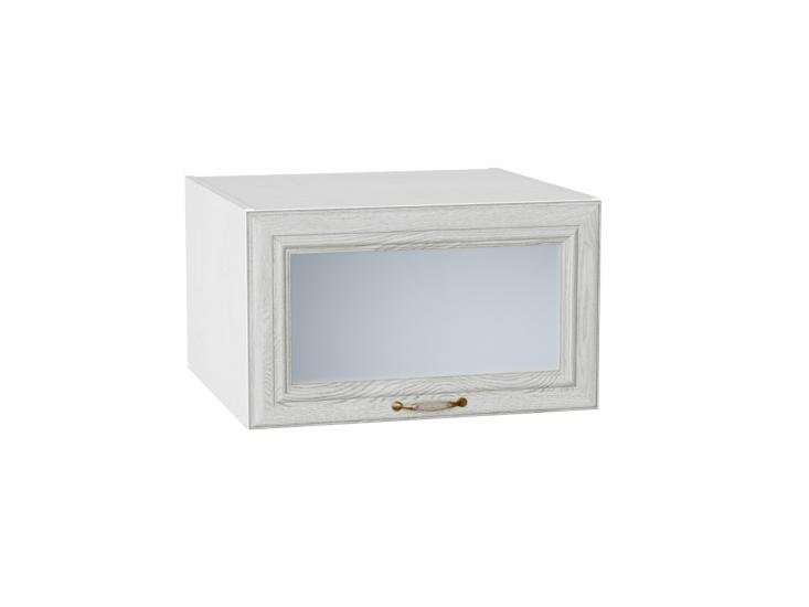 Шкаф верхний горизонтальный с увеличенной глубиной со стеклом Шале 610 White Dreamline / Белый
