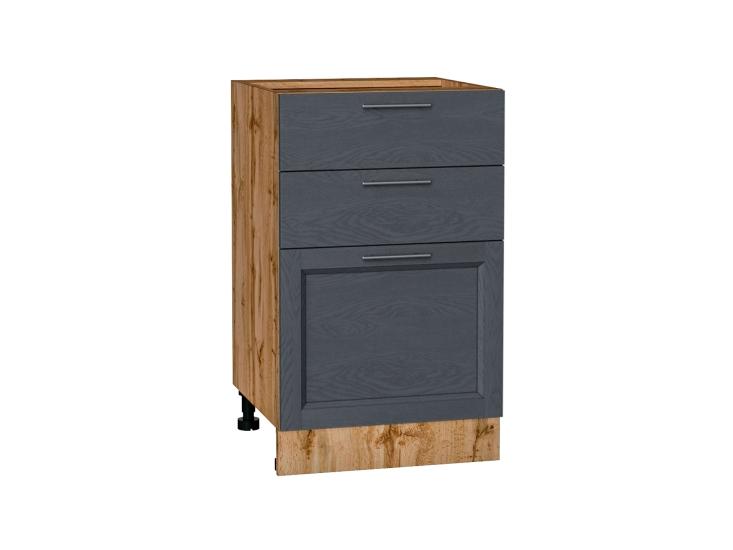 Шкаф нижний с 3-мя ящиками Сканди 500 Graphite Softwood / Дуб Вотан