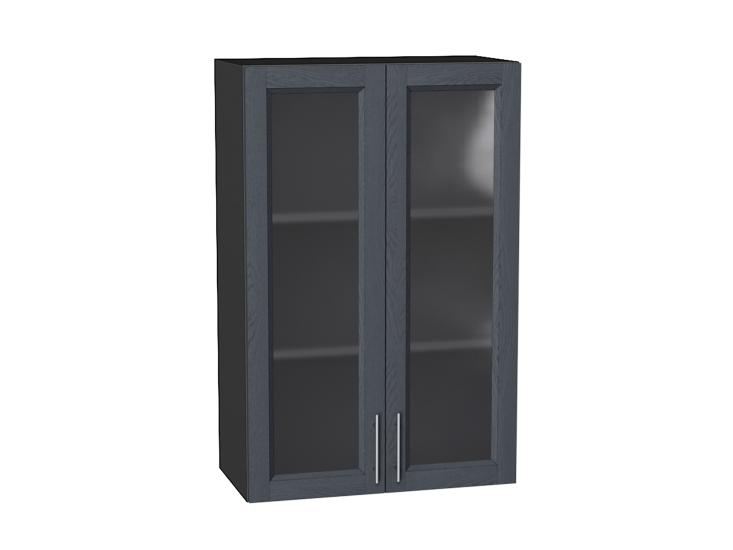 Шкаф верхний со стеклом Сканди 600Н Graphite Softwood / Graphite