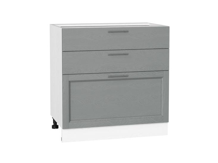 Шкаф нижний с 3-мя ящиками Сканди 800 Grey Softwood / Белый
