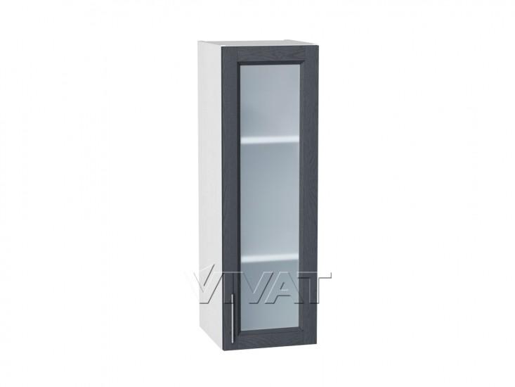 Шкаф верхний со стеклом Сканди 300Н Graphite Softwood / Белый