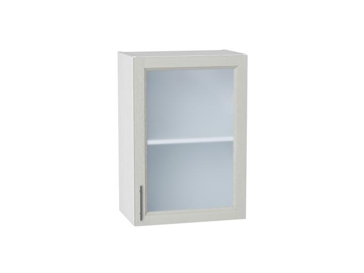 Шкаф верхний со стеклом Сканди 500 Cappuccino Softwood / Белый