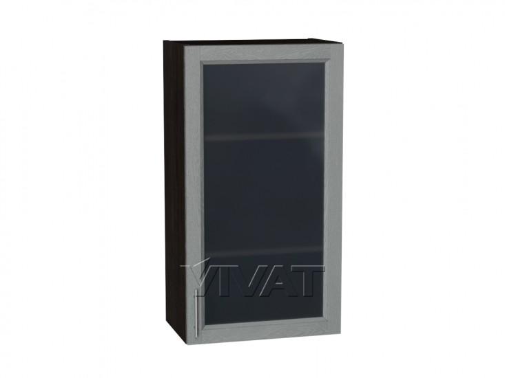 Шкаф верхний со стеклом Сканди 500Н Grey Softwood / Венге