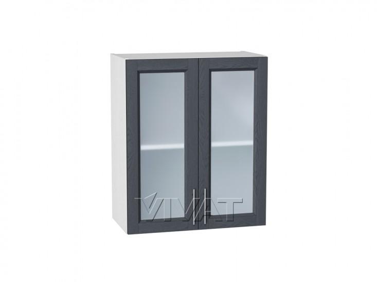Шкаф верхний со стеклом Сканди 600 Graphite Softwood / Белый