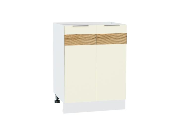 Шкаф нижний под мойку с декором Терра 600 Ваниль Софт / Белый