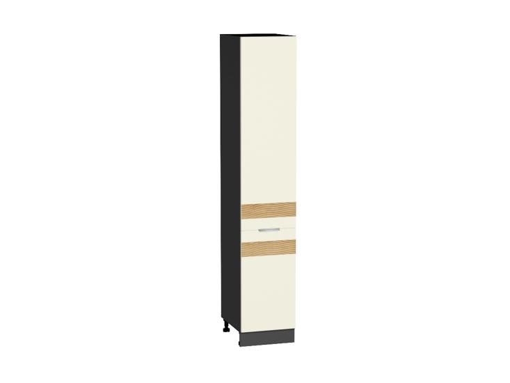 Шкаф пенал с декором Терра 400 (для верхних шкафов 720) правый Ваниль Софт / Graphite