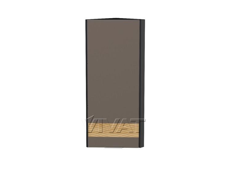 Шкаф верхний торцевой с декором Терра 300Н правый Смоки Софт / Graphite