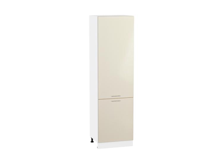Шкаф пенал Валерия-М 600 (для верхних шкафов 720) Бежевый металлик / Белый