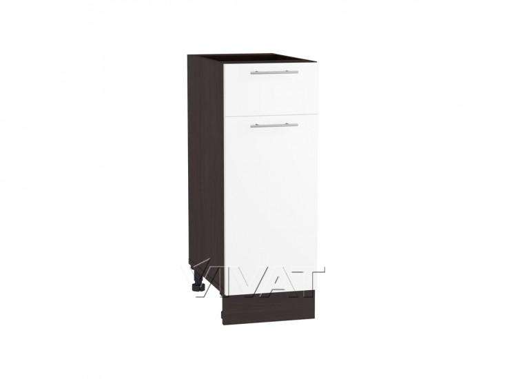 Шкаф нижний с 1 ящиком Валерия-М 300 Белый глянец / Венге