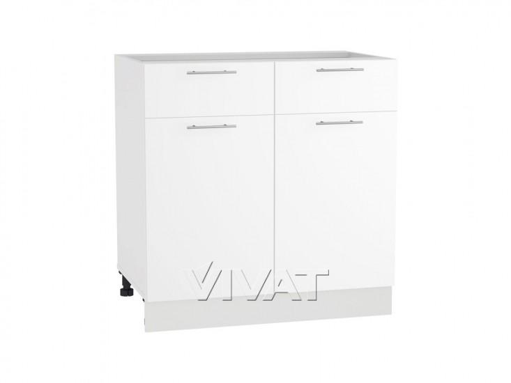 Шкаф нижний с 1 ящиком Валерия-М 800 Белый глянец / Белый
