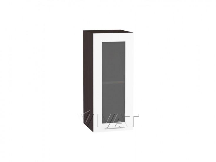 Шкаф верхний со стеклом Валерия-М 300 Белый глянец / Венге