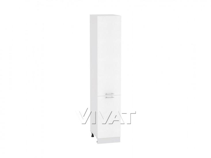 Шкаф пенал Валерия-М 400 (для верхних шкафов 720) Белый металлик / Белый