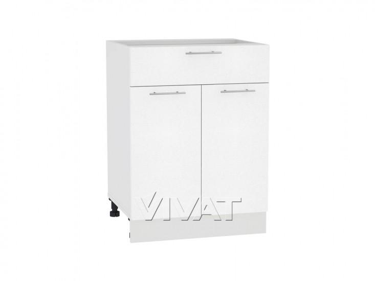 Шкаф нижний с 1 ящиком Валерия-М 601М Белый металлик / Белый