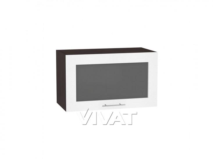 Шкаф верхний горизонтальный со стеклом Валерия-М 600 Белый металлик / Венге