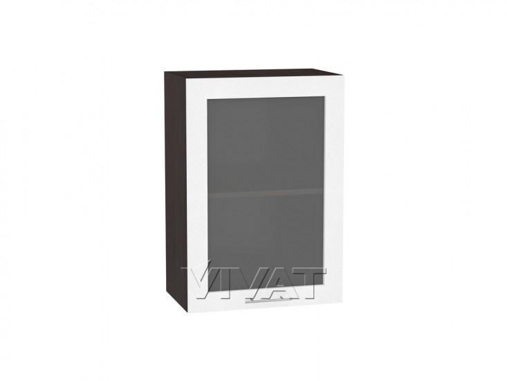 Шкаф верхний со стеклом Валерия-М 500 Белый металлик / Венге