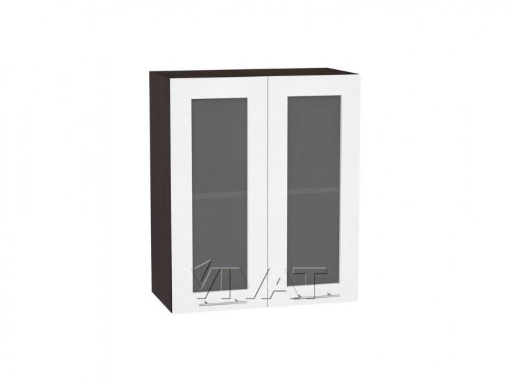 Шкаф верхний со стеклом Валерия-М 600 Белый металлик / Венге