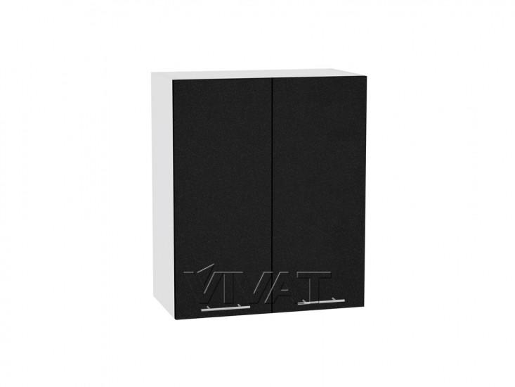 Шкаф верхний Валерия-М 600 Чёрный металлик / Белый