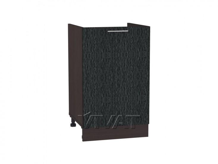 Шкаф-мойка Валерия-М 500 Чёрный металлик дождь / Венге