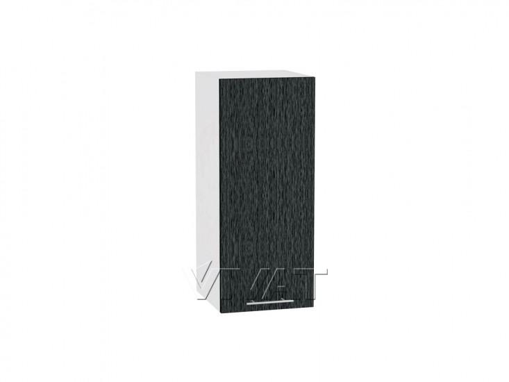 Шкаф верхний Валерия-М 300 Чёрный металлик дождь / Белый