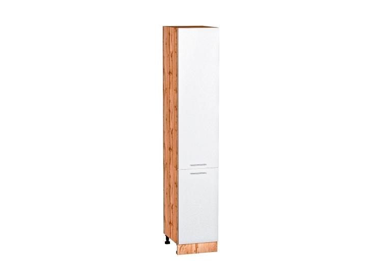 Шкаф пенал Валерия-М 400 (для верхних шкафов 720) Белый металлик / Дуб Вотан