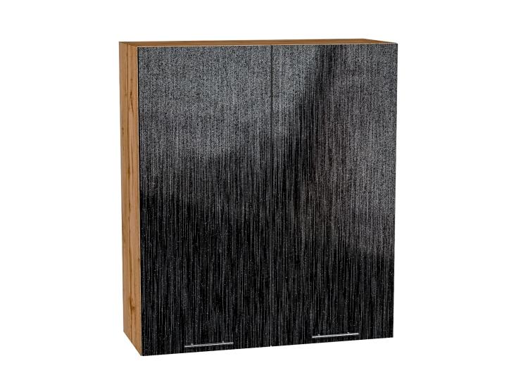 Шкаф верхний Валерия-М 800Н Чёрный металлик дождь / Дуб Вотан