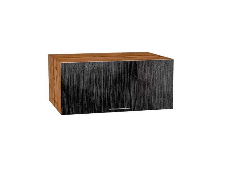 Шкаф верхний горизонтальный с увеличенной глубиной Валерия-М 810 Чёрный металлик дождь / Дуб Вотан