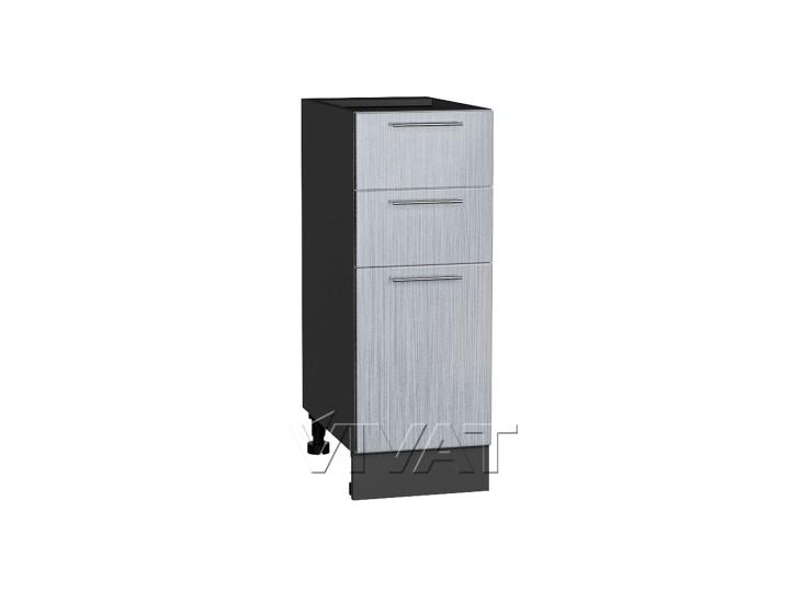 Шкаф нижний с 3-мя ящиками Валерия-М 300 Серый металлик дождь светлый / Graphite