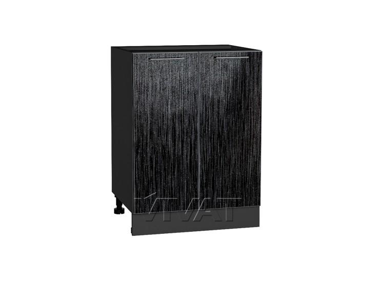 Шкаф нижний Валерия-М 600 Чёрный металлик дождь / Graphite