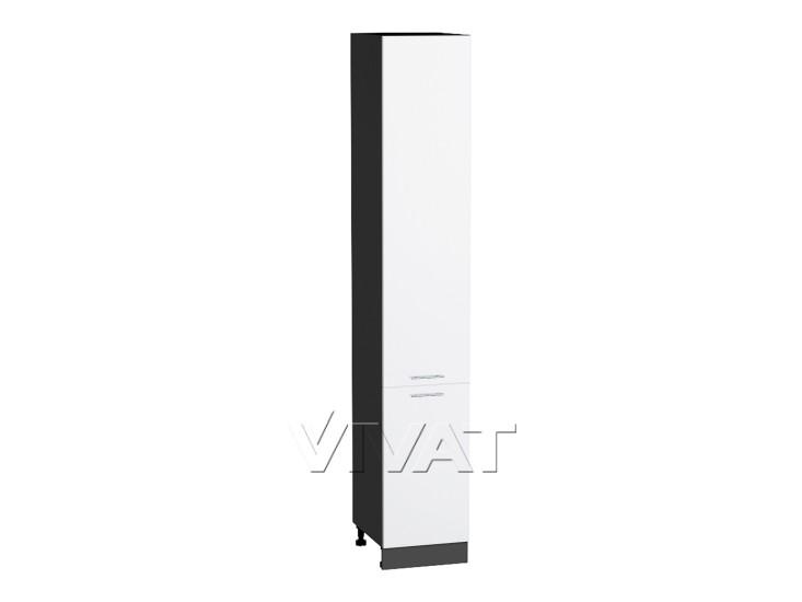 Шкаф пенал Валерия-М 400Н (для верхних шкафов 920) Белый глянец / Graphite