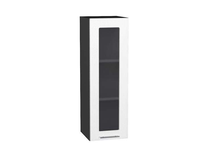 Шкаф верхний со стеклом Валерия-М 300Н Белый металлик / Graphite