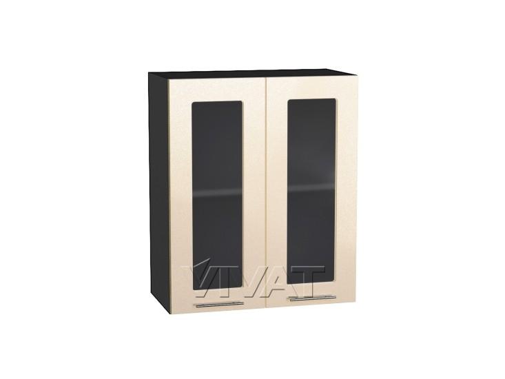 Шкаф верхний со стеклом Валерия-М 600 Бежевый металлик / Graphite