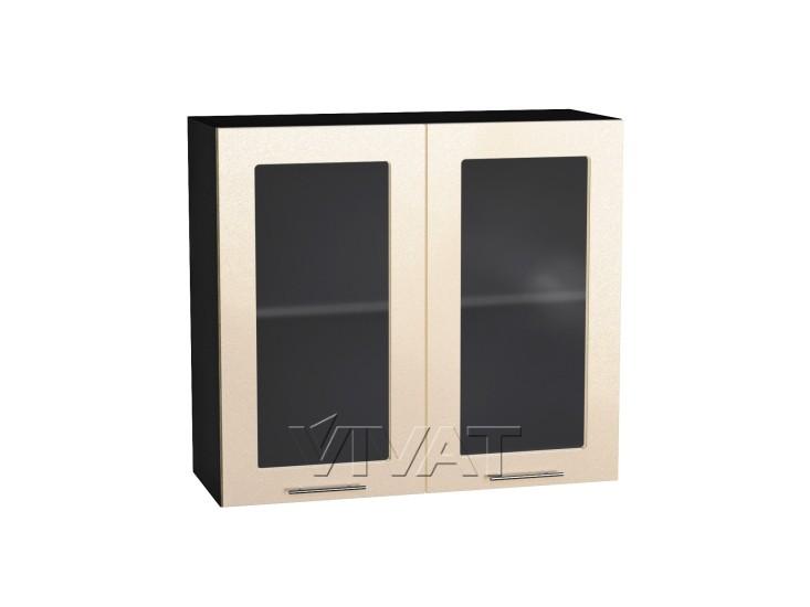 Шкаф верхний со стеклом Валерия-М 800 Бежевый металлик / Graphite