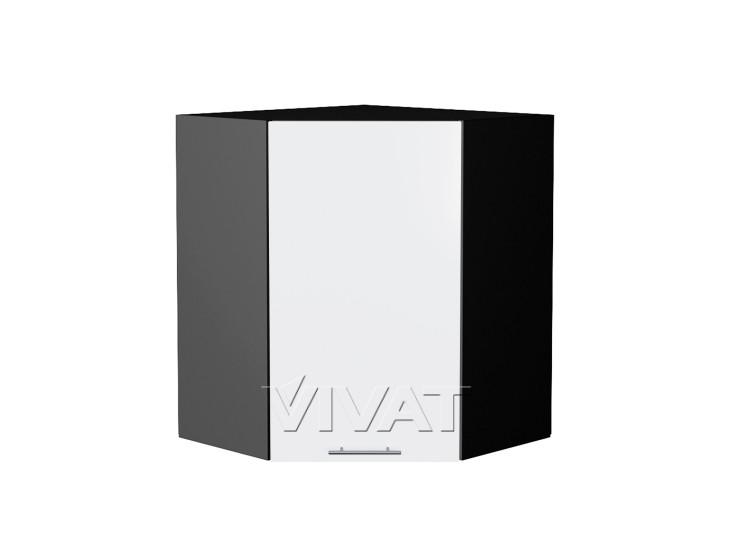 Шкаф верхний угловой Валерия-М 590 Белый глянец / Graphite