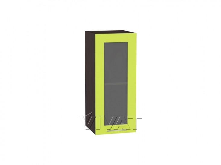 Шкаф верхний со стеклом Валерия-М 300 Лайм глянец / Graphite