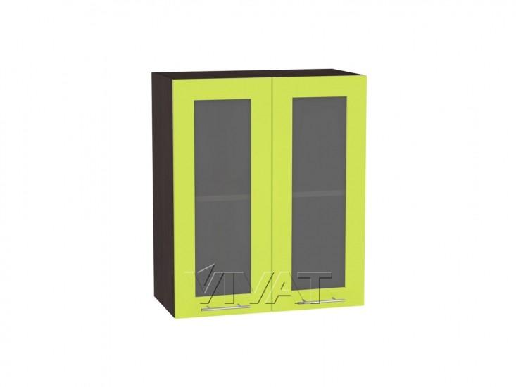 Шкаф верхний со стеклом Валерия-М 600 Лайм глянец / Graphite