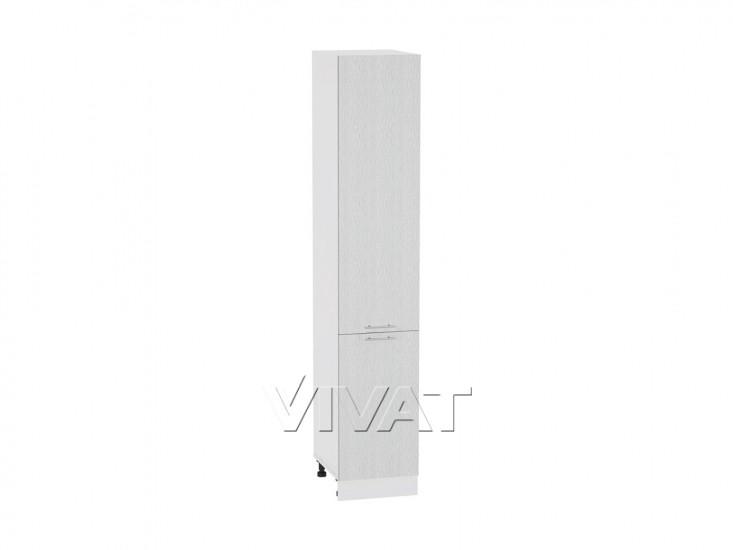 Шкаф пенал Валерия-М 400Н (для верхних шкафов 920) Серый металлик дождь светлый / Белый