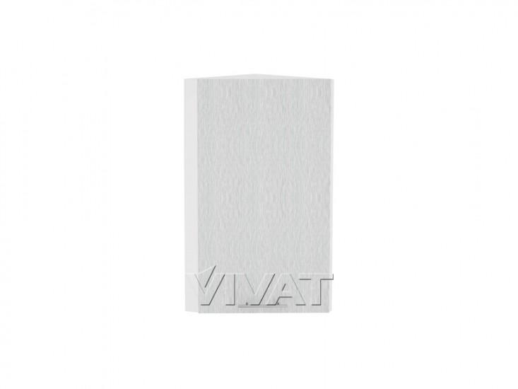 Шкаф верхний торцевой Валерия-М 300 Серый металлик дождь светлый / Белый